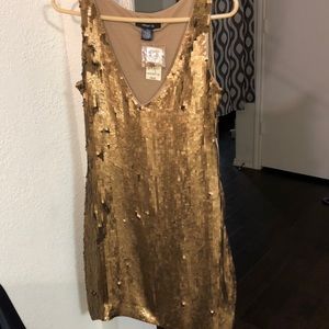 Gold sequin sleeveless mini dress NWT Arden B